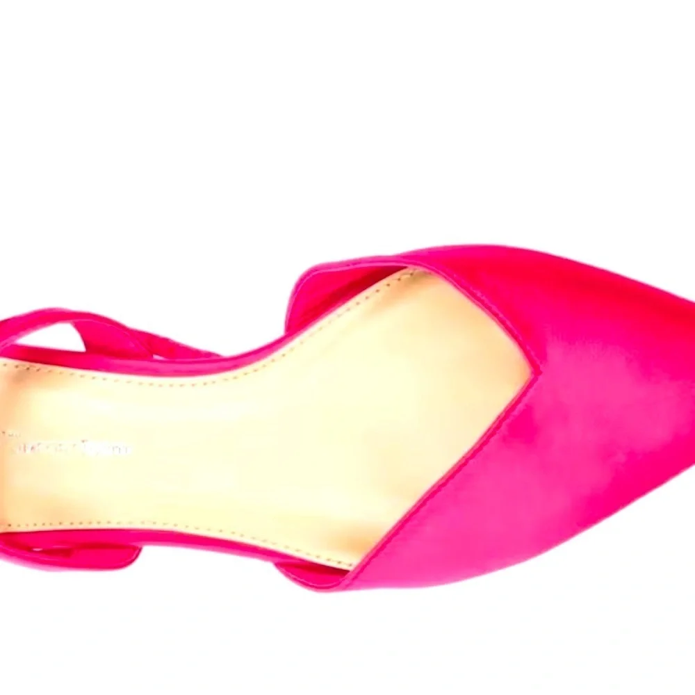 Nwot Journee Collection Theia Fuchsia pink Satin Sandals cushioned flat size 11 - Picture 7 of 15